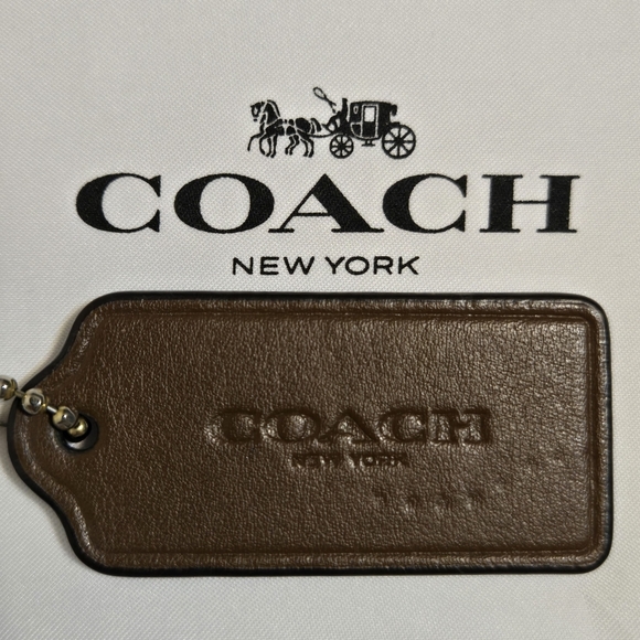 Coach Brown Leather Hangtag/Keychain - Picture 1 of 6
